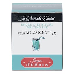 Herbin La Perle des Encres The Jewel of Inks Fountain Pen Ink - Diabolo Menthe (Mint Diabolo), 30 ml, front of packaging