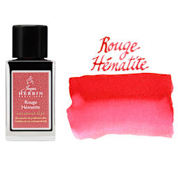 Herbin 1670 Anniversary Collection Fountain Pen Ink - Rouge Hematite, 15 ml bottle with swatch