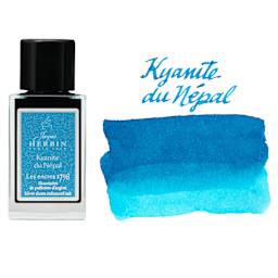 Herbin 1798 Anniversary Collection Fountain Pen Ink - Kyanite du Népal, 15 ml bottle with swatch