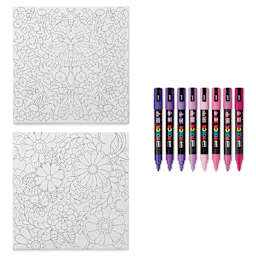 Posca Paint By Number Kit - Lilac Dreams contents