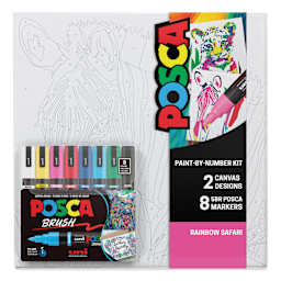 Posca Paint By Number Kit - Rainbow Safari
