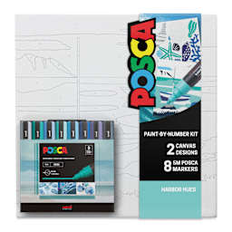 Posca Paint By Number Kit - Harbor Hues