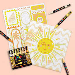 Posca Paint By Number Kit - Sunshine Mosaic, in progress