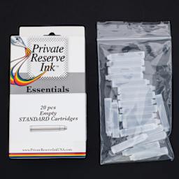 Private Reserve Ink Essentials Empty Standard Cartridges - Pkg of 20, packaging and contents