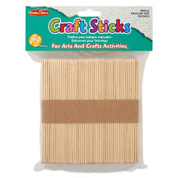 Creative Arts by Charles Leonard Craft Sticks - Pkg of 150, Regular, Neutral, 4-1/2" x 3/8" front of packaging