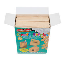Creative Arts by Charles Leonard Craft Sticks - Pkg of 500, Jumbo, Neutral, 6" x 3/4" inside packaging