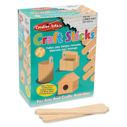 Creative Arts by Charles Leonard Craft Sticks - Pkg of 500, Jumbo, Neutral, 6" x 3/4"