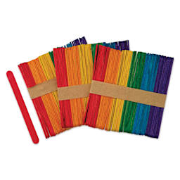 Creative Arts by Charles Leonard Craft Sticks - Pkg of 150, Regular, Colored, 4-2/5" x 3/8" with single stick