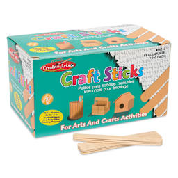 Creative Arts by Charles Leonard Craft Sticks - Pkg of 1000, Regular, Neutral, 4-1/2" x 3/8" with packaging