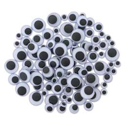 Creative Arts by Charles Leonard Peel 'N Stick Wiggle Eyes - Pkg of 100, Assorted Sizes, Black