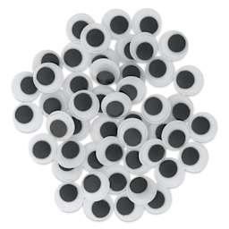Creative Arts by Charles Leonard Wiggle Eyes - Pkg of 50, Black, Round, 15 mm