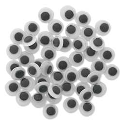 Creative Arts by Charles Leonard Wiggle Eyes - Pkg of 50, Black, Round, 7 mm