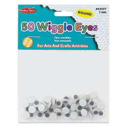 Creative Arts by Charles Leonard Wiggle Eyes - Pkg of 50, Black, Round, 7 mm front of packaging
