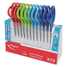 Maped Kids School Scissors Pack - Blunt Tip, Pkg of 12, inside of the packaging