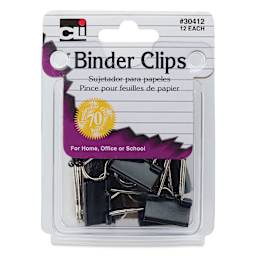 Charles Leonard Binder Clips - Pkg of 12, Black, Small front of packaging