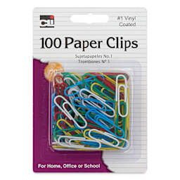 Charles Leonard Paper Clips - Pkg of 100, Standard, Assorted Colors front of packaging