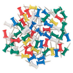 Charles Leonard Push Pins - Assorted, Pkg of 60