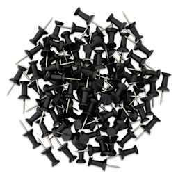 Charles Leonard Push Pins - Black, Pkg of 100