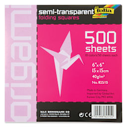 Folia Semi Transparent Origami Sheets - 6" x 6", 500 Sheets, Assorted