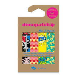 Decopatch Mix & Patch Paper Assortment - Set of 4, Superheroes, 30 cm x 40 cm front of packaging