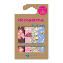 Decopatch Mix & Patch Paper Assortment - Set of 4, Trip to Japan, 30 cm x 40 cm front of packaging