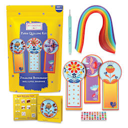 My Creative Camp Folklore Bookmarks Quilling Craft Kit contents with packaging
