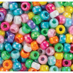 Cousin DIY Fun Pack Pony Beads - Pkg of 750, AB Multicolor, 6 mm x 9 mm