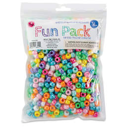 Cousin DIY Fun Pack Pony Beads - Pkg of 750, AB Multicolor, 6 mm x 9 mm front of packaging