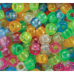 Cousin DIY Fun Pack Pony Beads - Pkg of 500, Glow In The Dark, 6 mm x 9 mm