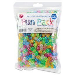 Cousin DIY Fun Pack Pony Beads - Pkg of 500, Glow In The Dark, 6 mm x 9 mm front of packaging