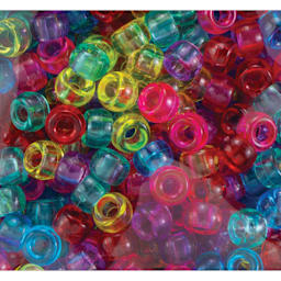 Cousin DIY Fun Pack Pony Beads - Pkg of 750, Transparent Multicolor, 6 mm x 9 mm