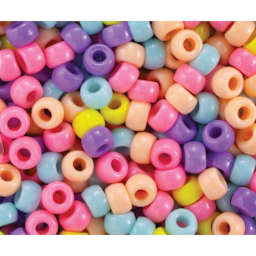 Cousin DIY Fun Pack Pony Beads - Pkg of 750, Pastel, 6 mm x 9 mm