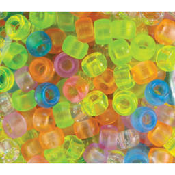 Cousin DIY Fun Pack Pony Beads - Pkg of 750, Neon, 6 mm x 9 mm