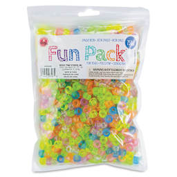 Cousin DIY Fun Pack Pony Beads - Pkg of 750, Neon, 6 mm x 9 mm front of packaging