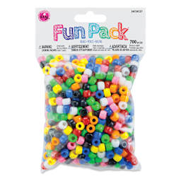 Cousin DIY Fun Pack Pony Beads - Pkg of 700, Rainbow, 6 mm x 9 mm front of packaging