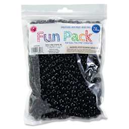 Cousin DIY Fun Pack Pony Beads - Pkg of 750, Black, 6 mm x 9 mm front of packaging