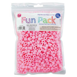 Cousin DIY Fun Pack Pony Beads - Pkg of 750, Pink, 6 mm x 9 mm front of packaging