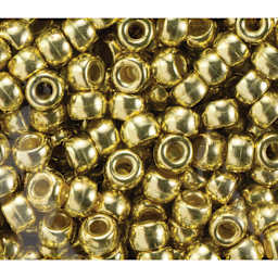 Cousin DIY Fun Pack Pony Beads - Pkg of 500, Metallic Gold, 6 mm x 9 mm