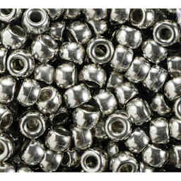 Cousin DIY Fun Pack Pony Beads - Pkg of 500, Metallic Silver, 6 mm x 9 mm