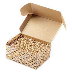 Folia Jumbo Wooden Bead Mix - Natural, 1 kg Box opened packaging