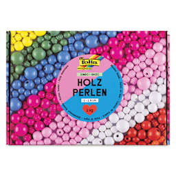 Folia Jumbo Wooden Bead Mix - Primary, 1 kg Box front of packaging