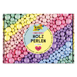 Folia Jumbo Wooden Bead Mix - Pastel, 1 kg Box front of packaging