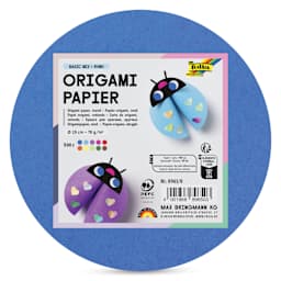 Folia Round Origami Paper - Pkg of 500, 10 Assorted Colors, 15 cm Dia front of packaging