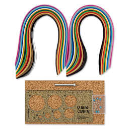 Folia Quilling Kit - Pkg of 290, Assorted Colors contents