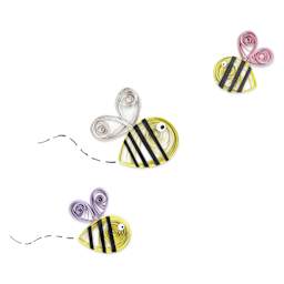 Folia Quilling Strips - Pkg of 280, 14 Assorted Colors, 34.5 cm showing completed bee projects