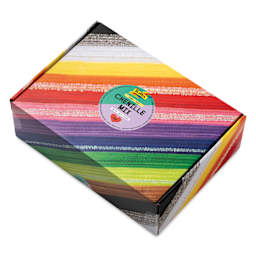 Folia Jumbo Chenille Mix - Pkg of 700, 13 Assorted Colors, 30 cm angled view of packaging