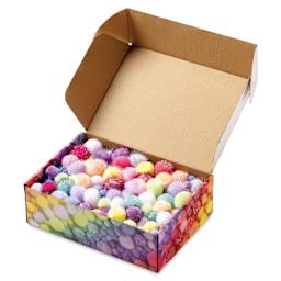 Folia Jumbo Pompons Mix - Pastel, 300 g opened packaging showing contents