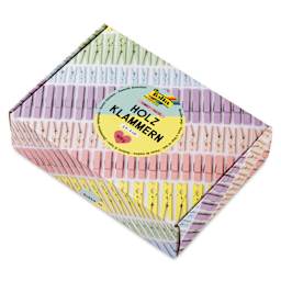Folia Jumbo Wooden Peg Mix - Pastel, 500 g angled view of packaging