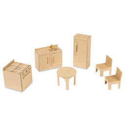 Decopatch Paper Mache Doll House Furniture Accessory Kit - Kitchen