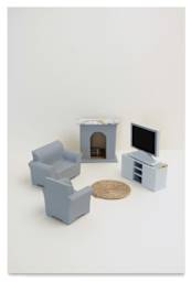 Decopatch Paper Mache Doll House Furniture Accessory Kit - Living Room completed projects